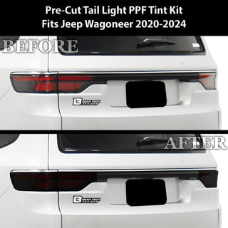 Full Headlight Taillight Precut Smoked PPF Tint Kit Overlay Film Fits Jeep Wagoneer 2022-2024