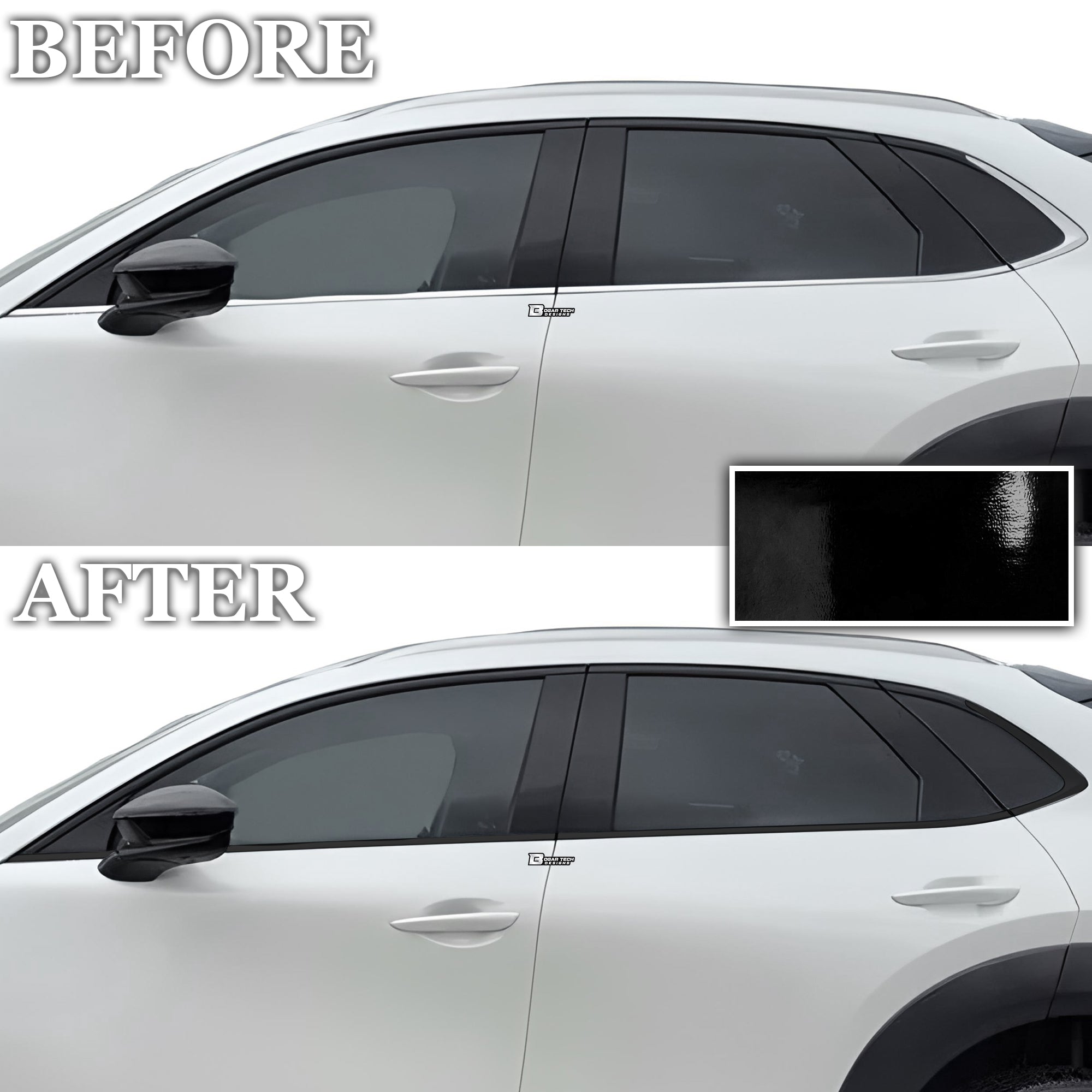 Vinyl Chrome Delete Grille Side Window Rear Blackout Decal Stickers Overlay Film Fits Mazda Cx - 30 2020 - 2025 - Bogar Tech Designs