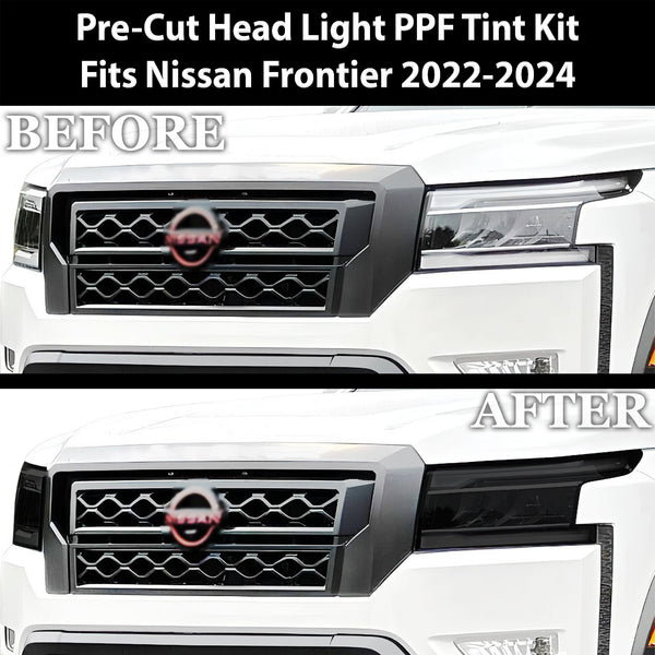 Full Headlight Taillight Precut Smoked PPF Tint Kit Film Overlay Fits Nissan Frontier 2022-2024