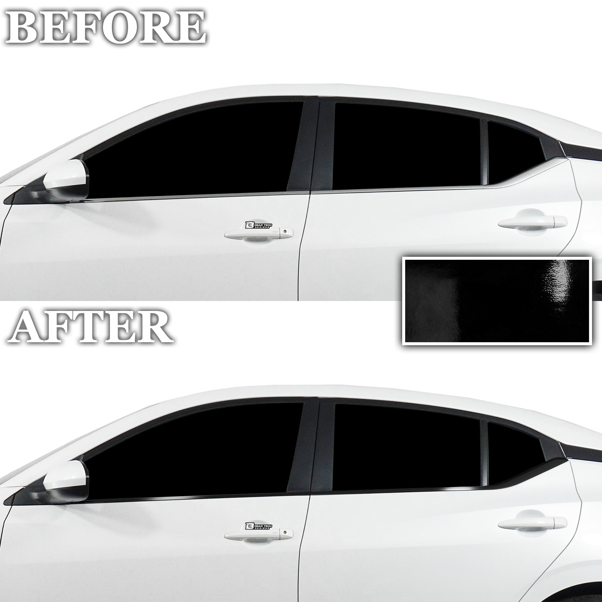 Vinyl Chrome Delete Grille Side Window Wheel Blackout Decal Stickers Overlay Film Fits Nissan Sentra 2020 - 2025 - Bogar Tech Designs