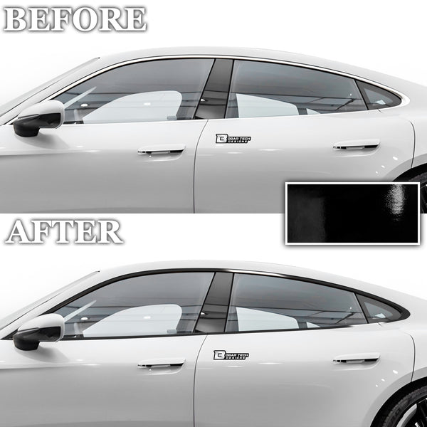 Vinyl Chrome Delete Side Window Rear Blackout Decal Stickers Overlay Film Fits Porsche Taycan 2020-2025