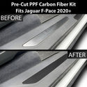 Fits Jaguar F-Pace 2020+ Precut Door Sill Premium Paint Protection Film PPF Decal Film Kit Cover, Gloss Black Carbon Fiber