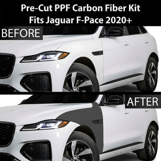 Fits Jaguar F-Pace 2020+ Precut Premium Gloss Black Carbon Fiber Fender Paint Protection Film PPF Decal Film Kit Cover