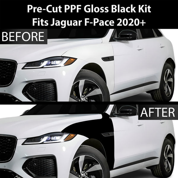 Fits Jaguar F-Pace 2017-2020 Precut Premium Gloss Black Carbon Fiber Fender Paint Protection Film PPF Decal Film Kit Cover