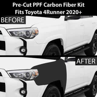 Fits Toyota 4Runner 2014-2024 Precut Premium Gloss Black Carbon Fiber Fender Paint Protection Film PPF Decal Film Kit