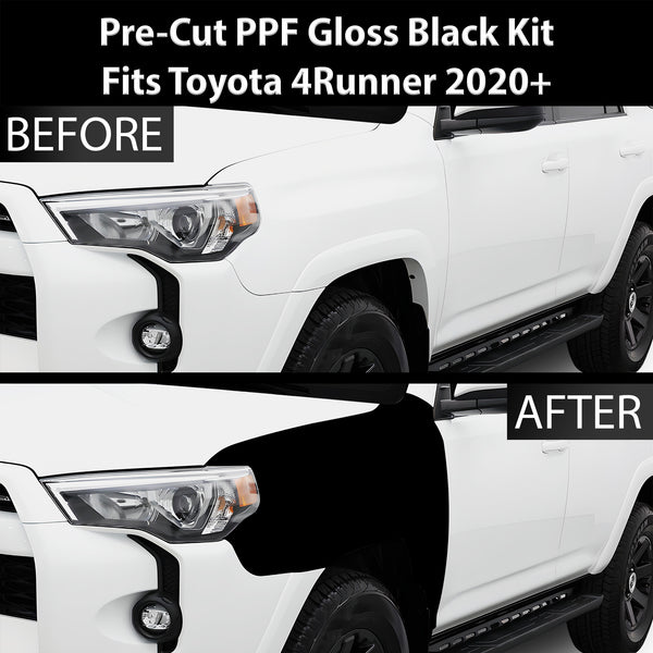 Fits Toyota 4Runner 2014-2024 Precut Premium Gloss Black Carbon Fiber Fender Paint Protection Film PPF Decal Film Kit Cover