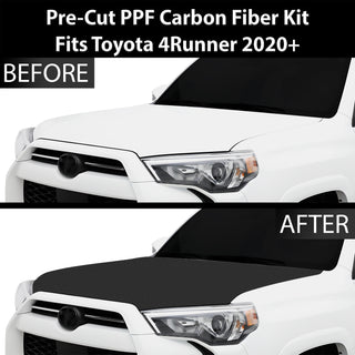 Fits Toyota 4Runner 2014-2024 Precut Premium Gloss Black Carbon Fiber Hood Paint Protection Film PPF Decal Film Kit