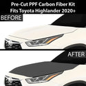 Fits Toyota Highlander 2020-2024 Precut Premium Gloss Black Carbon Fiber Hood Paint Protection Film PPF Decal Film Kit