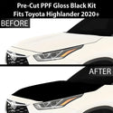 Fits Toyota Highlander 2020-2024 Precut Premium Gloss Black Carbon Fiber Hood Paint Protection Film PPF Decal Film Kit Cover