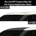 Fits Toyota Highlander 2020-2024 Precut Premium Gloss Black Carbon Fiber Roof Paint Protection Film PPF Decal Film Kit