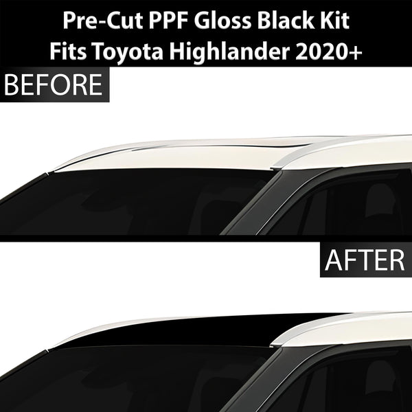 Fits Toyota Highlander 2020-2024 Precut Premium Gloss Black Carbon Fiber Roof Paint Protection Film PPF Decal Film Kit