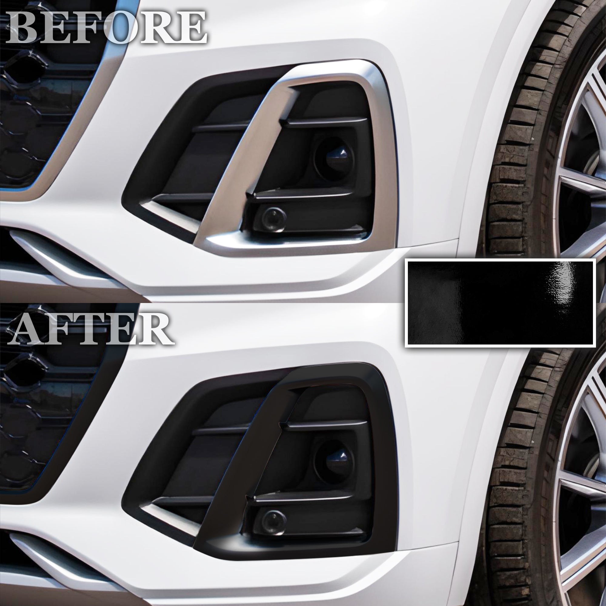 Vinyl Chrome Delete Grille Side Window Rear Blackout Decal Stickers Overlay Film Fits Audi Q5 - Bogar Tech Designs