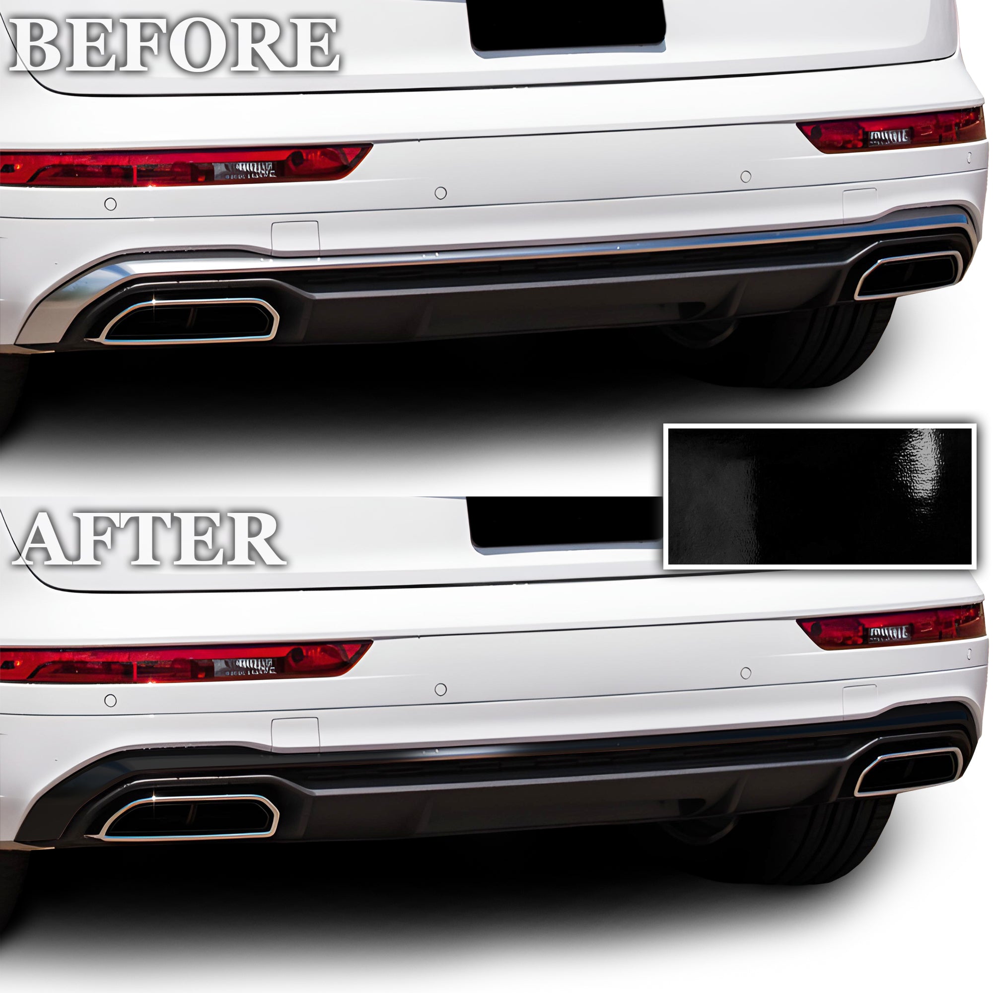 Vinyl Chrome Delete Grille Side Window Rear Blackout Decal Stickers Overlay Film Fits Audi Q5 - Bogar Tech Designs