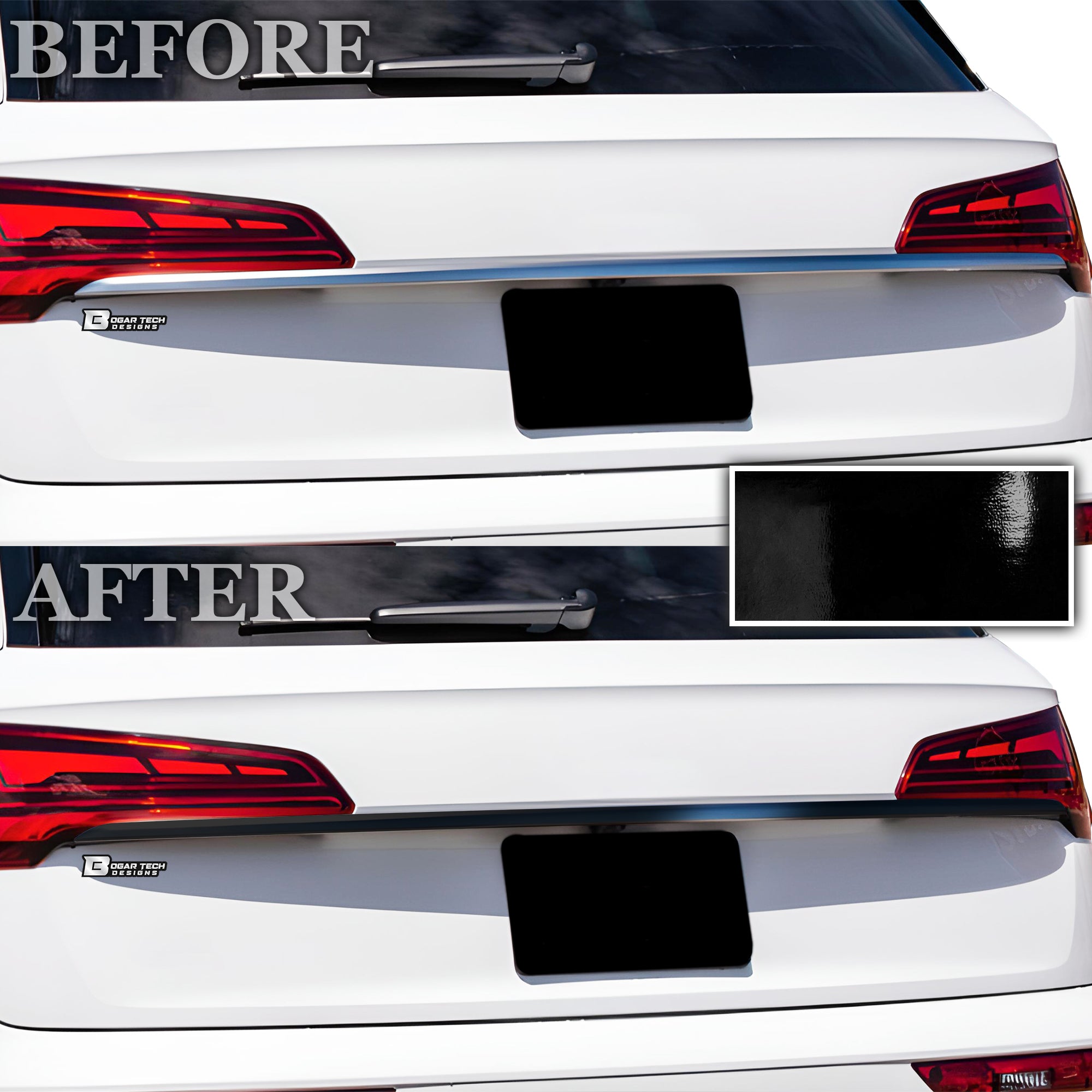 Vinyl Chrome Delete Grille Side Window Rear Blackout Decal Stickers Overlay Film Fits Audi Q5 - Bogar Tech Designs
