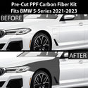 Fits BMW 5 Series 2021-2023 Precut Premium Gloss Black Carbon Fiber Fender Paint Protection Film PPF Decal Film Kit Cover