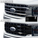 Vinyl Chrome Delete Grille Side Window Blackout Decal Stickers Overlay Film Fits Ford F-150 2021-2023