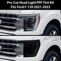 Full Headlight Taillight Precut Smoked PPF Tint Kit Film Overlay Film Fits Ford F150 F-150 2021-2023