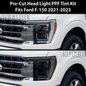 Full Headlight Taillight Precut Smoked PPF Tint Kit Film Overlay Film Fits Ford F150 F-150 2021-2023