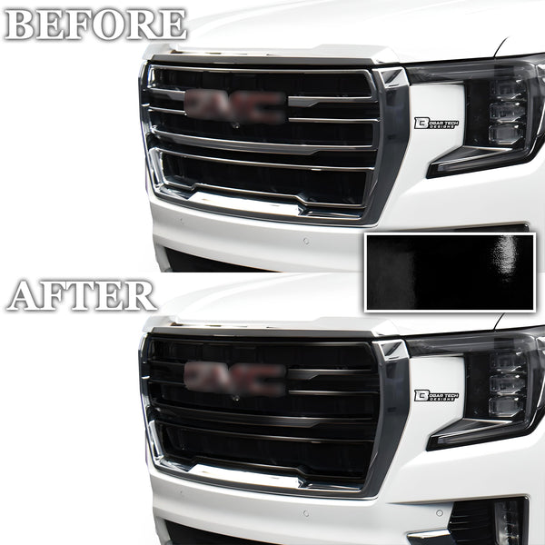 Vinyl Chrome Delete Grille Side Window Rear Blackout Decal Stickers Overlay Film Fits GMC Yukon 2021-2023