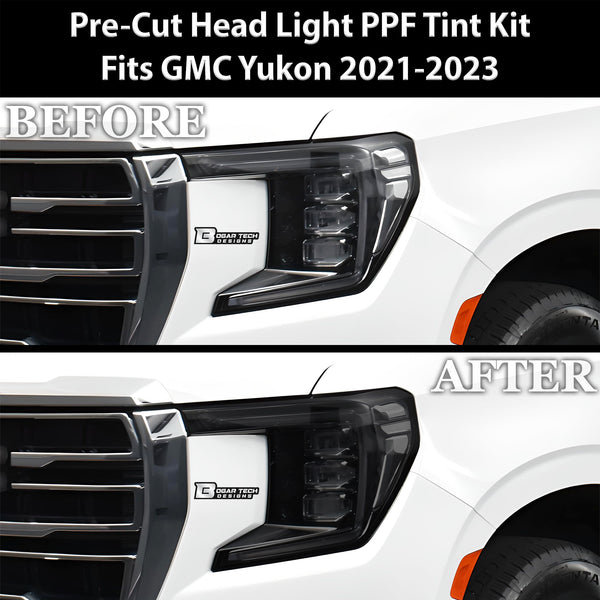 Full Headlight Taillight Precut Smoked PPF Tint Kit Overlay Film Fits GMC Yukon 2021-2024