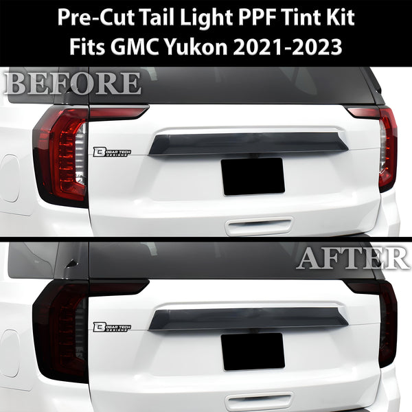 Full Headlight Taillight Precut Smoked PPF Tint Kit Overlay Film Fits GMC Yukon 2021-2024