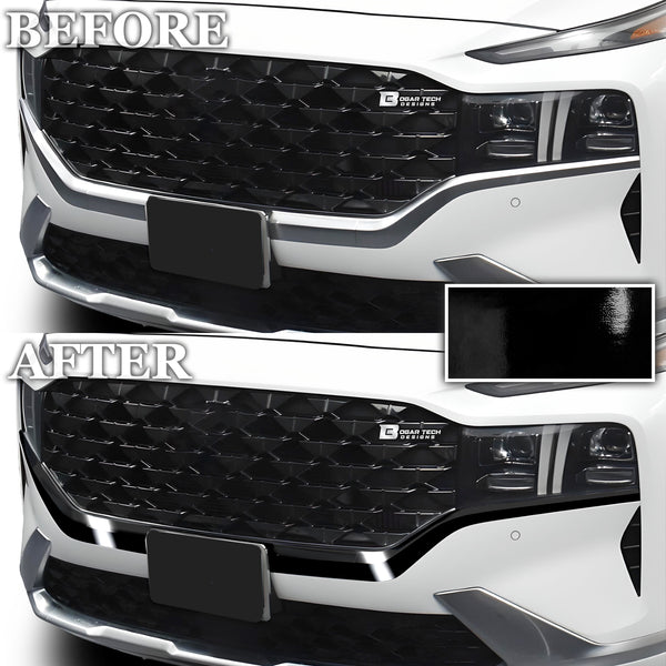 Vinyl Chrome Delete Wheel Rim Front Grille Trim Blackout Decal Stickers Overlay Film Fits Hyundai Santa Fe 2021-2023