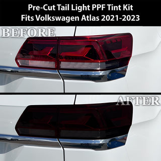 Full Headlight Taillight Precut Smoked PPF Tint Kit Film Overlay Film Fits Volkswagen Atlas 2021-2023