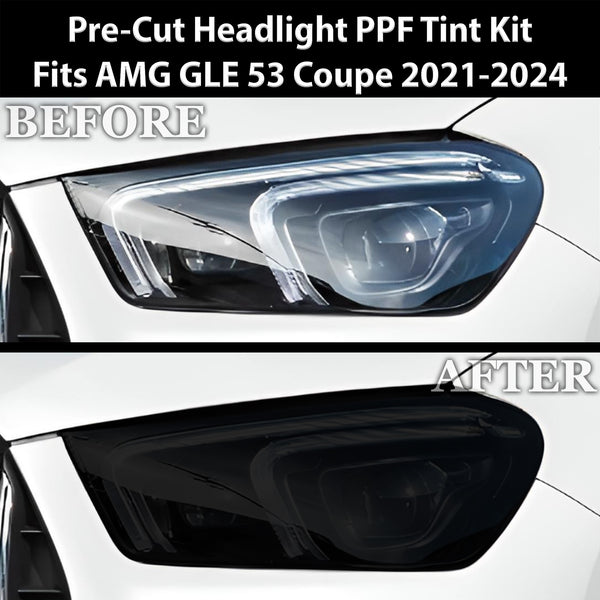 Full Headlight Taillight Precut Smoked PPF Tint Kit Film Overlay Fits Mercedes Benz GLE Coupe 2021-2024