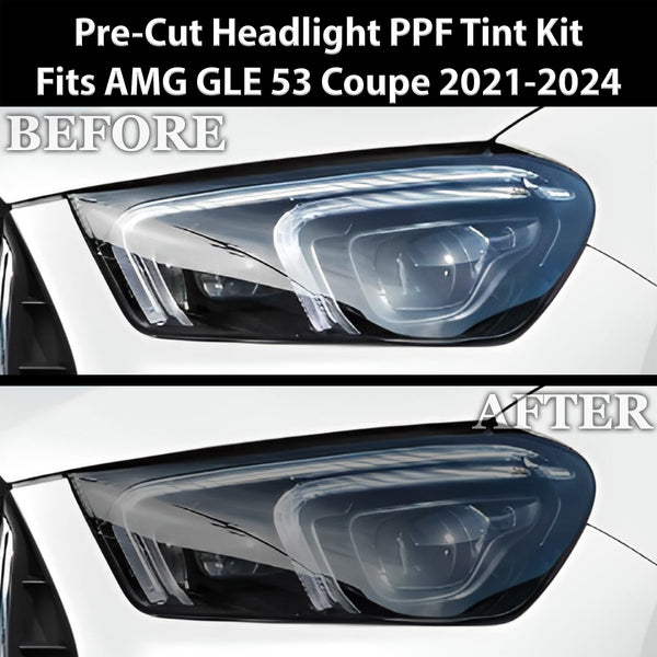 Full Headlight Taillight Precut Smoked PPF Tint Kit Film Overlay Fits Mercedes Benz GLE Coupe 2021-2024