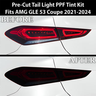 Full Headlight Taillight Precut Smoked PPF Tint Kit Film Overlay Fits Mercedes Benz GLE Coupe 2021-2024