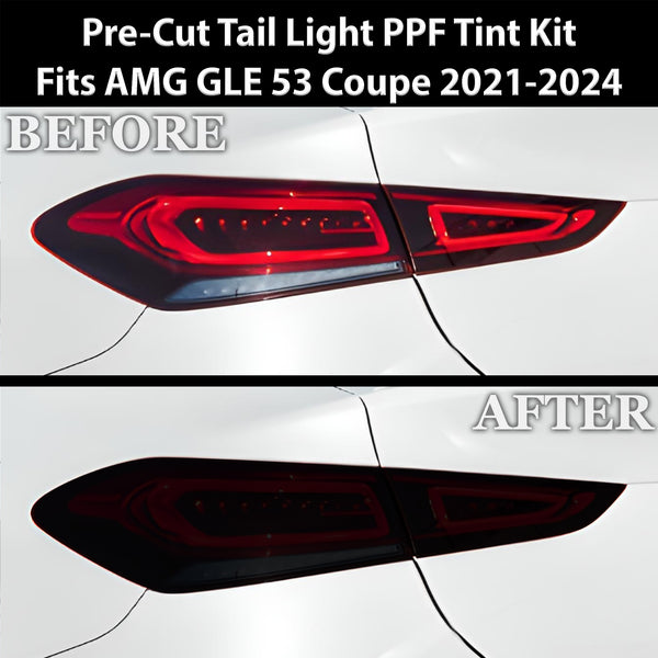 Full Headlight Taillight Precut Smoked PPF Tint Kit Film Overlay Fits Mercedes Benz GLE Coupe 2021-2024