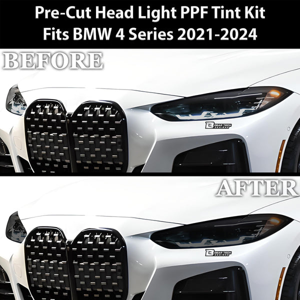 Full Headlight Taillight Precut Smoked PPF Tint Kit Film Overlay Fits BMW 4 Series 2021-2024