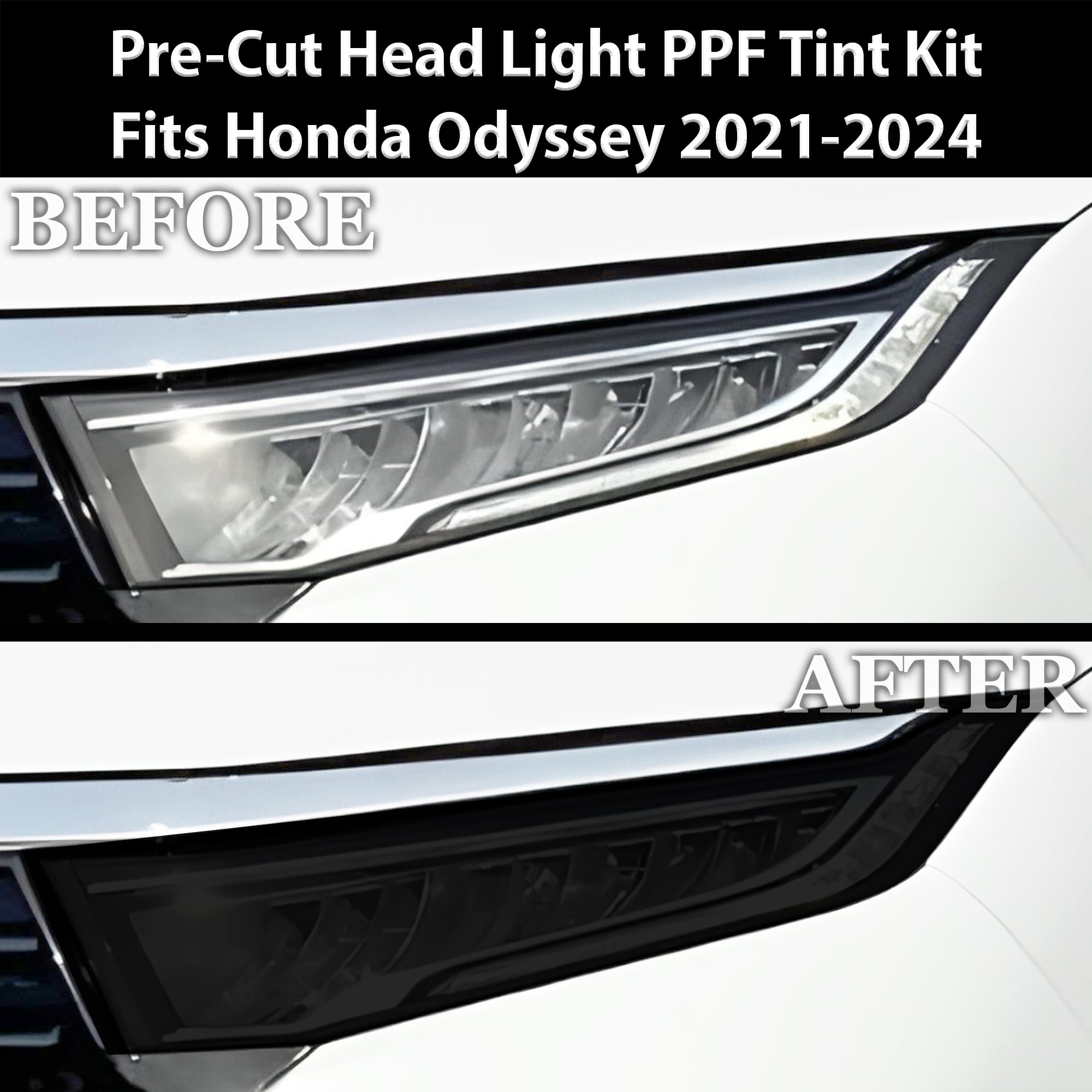 Full Headlight Taillight Precut Smoked PPF Tint Kit Film Overlay Fits Honda Odyssey 2021 - 2025 - Bogar Tech Designs