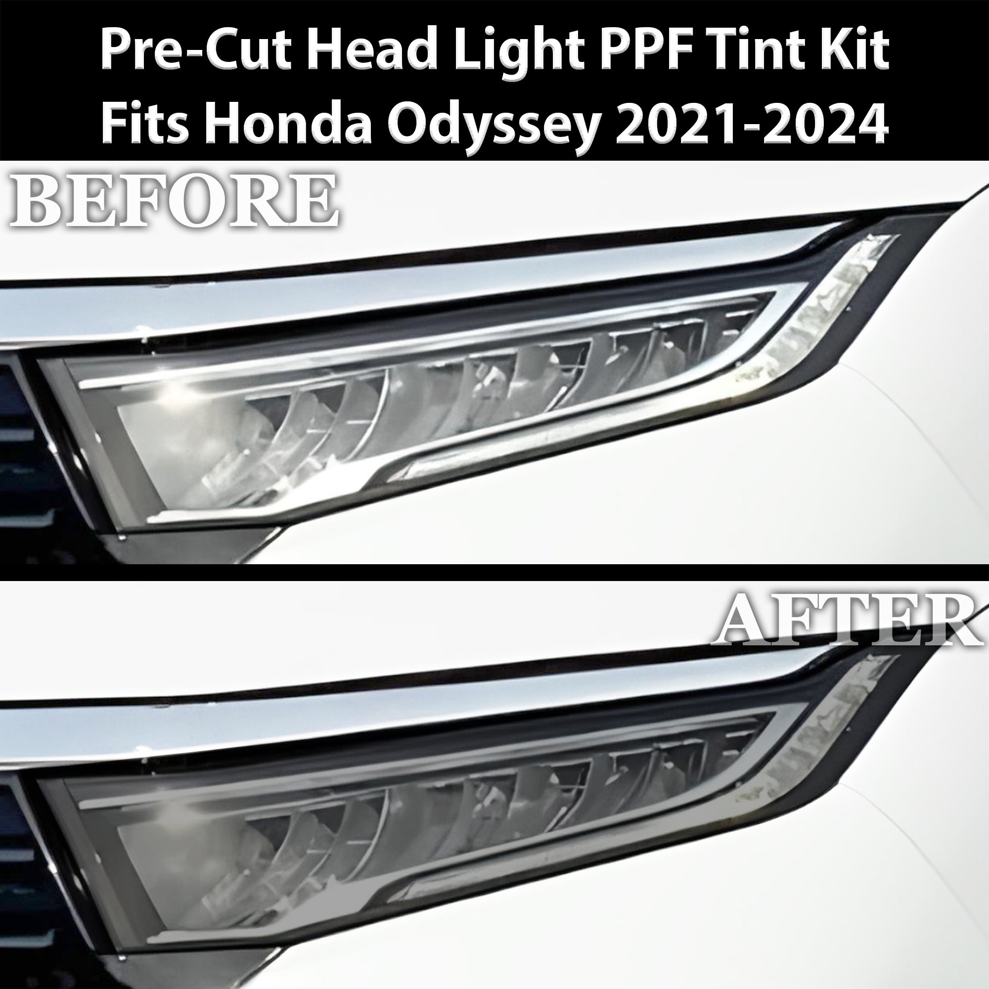 Full Headlight Taillight Precut Smoked PPF Tint Kit Film Overlay Fits Honda Odyssey 2021 - 2025 - Bogar Tech Designs