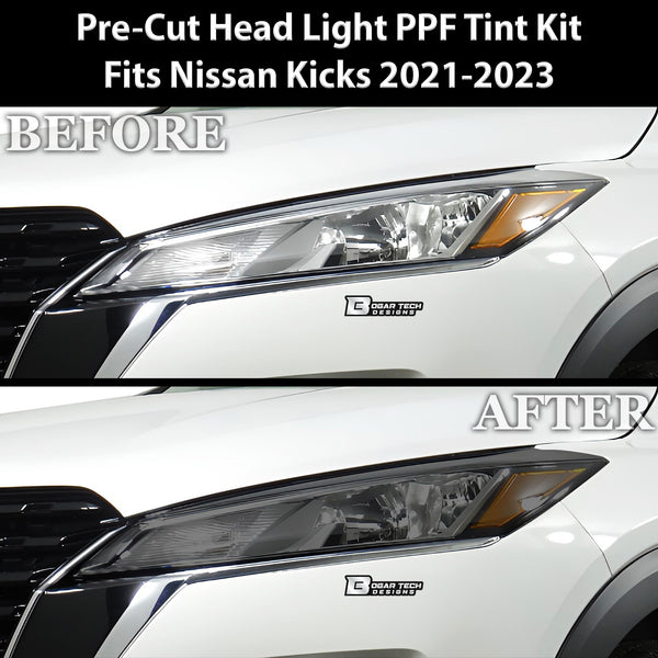 Full Headlight Taillight Precut Smoked PPF Tint Kit Film Overlay Film Fits Nissan Kicks 2021-2023