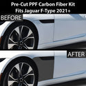 Fits Jaguar F-Type 2021+ Precut Premium Gloss Black Carbon Fiber Fender Paint Protection Film PPF Decal Film Kit Cover