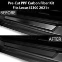 Fits Lexus IS 300 350 2021-2024 Precut Door Sill Premium Paint Protection Film PPF Decal Film Kit, Gloss Black Carbon Fiber