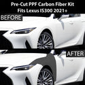 Fits Lexus IS 300 350 2021-2024 Precut Premium Gloss Black Carbon Fiber Fender Paint Protection Film PPF Decal Film Kit Cover