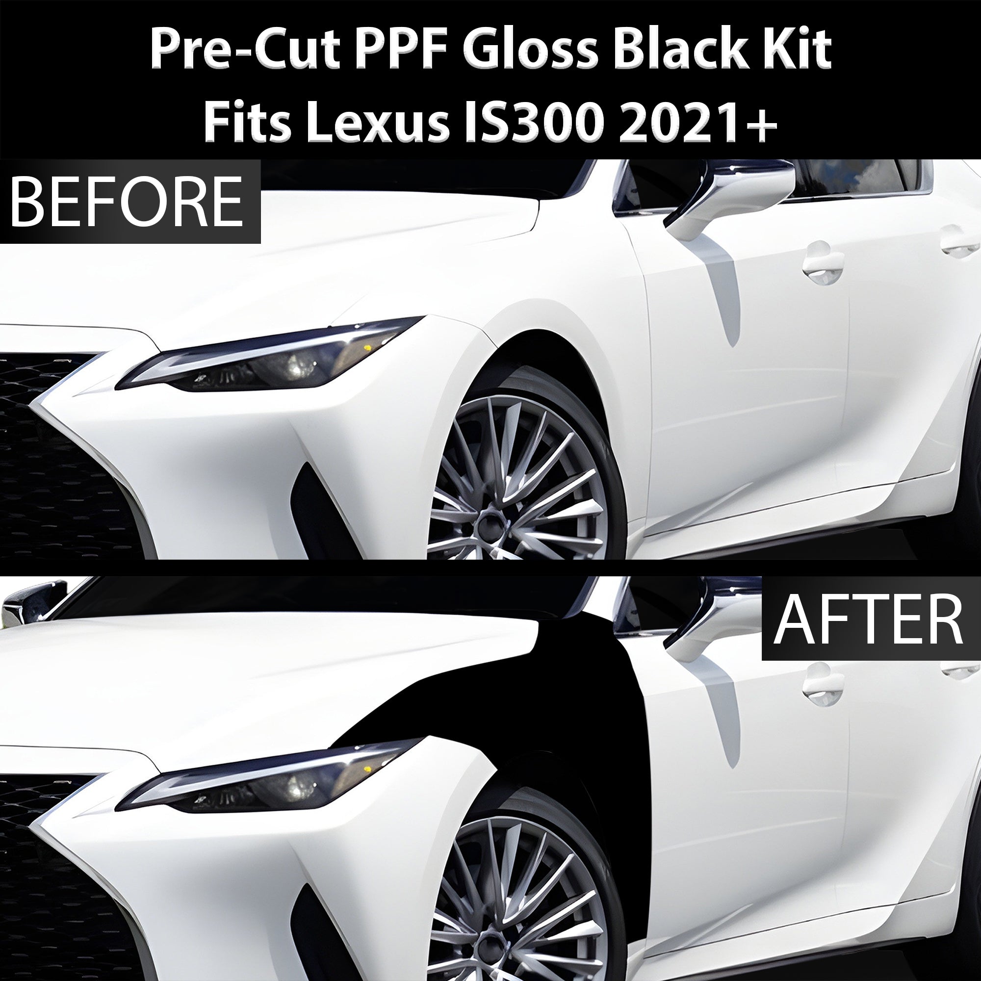 Fits Lexus IS 300 350 2021-2024 Precut Premium Gloss Black Carbon