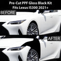 Fits Lexus IS 300 350 2021-2024 Precut Premium Gloss Black Carbon Fiber Fender Paint Protection Film PPF Decal Film Kit Cover