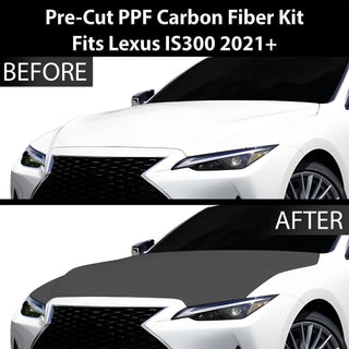 Fits Lexus IS 300 350 2021-2024 Precut Premium Gloss Black Carbon Fiber Hood Paint Protection Film PPF Decal Film Kit