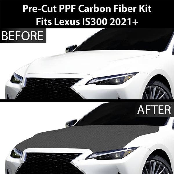 Fits Lexus IS 300 350 2021-2024 Precut Premium Gloss Black Carbon Fiber Hood Paint Protection Film PPF Decal Film Kit