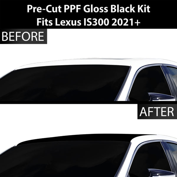 Fits Lexus IS 300 350 2021-2024 Precut Premium Gloss Black Carbon Fiber Roof Paint Protection Film PPF Decal Film Kit Cover