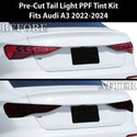 Full Headlight Taillight Precut Smoked PPF Tint Kit Film Overlay Fits Audi A3 R3 RS3 2022-2024