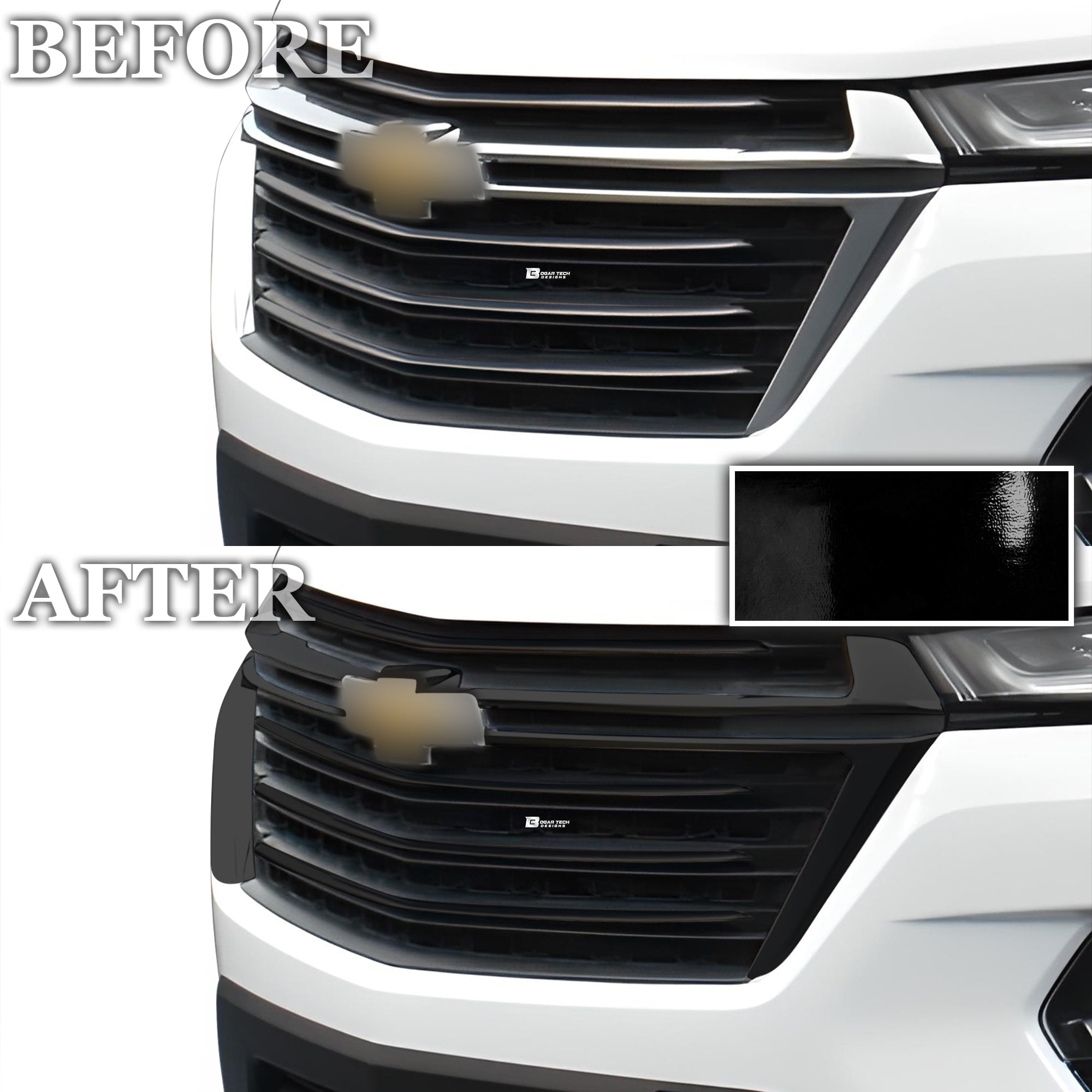 Vinyl Chrome Delete Grille Side Window Blackout Decal Stickers Overlay Film Fits Chevrolet Traverse 2018 - 2023 - Bogar Tech Designs
