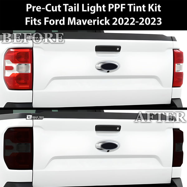 Full Headlight Taillight Precut Smoked PPF Tint Kit Film Overlay Fits Ford Maverick 2022-2024