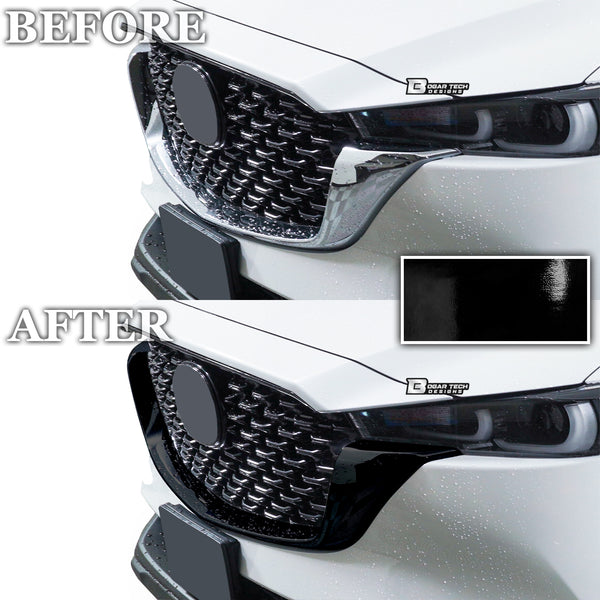 Window Grille Bumper Vinyl Chrome Delete Trim Blackout Decal Stickers Overlay Film Fits Mazda CX-5