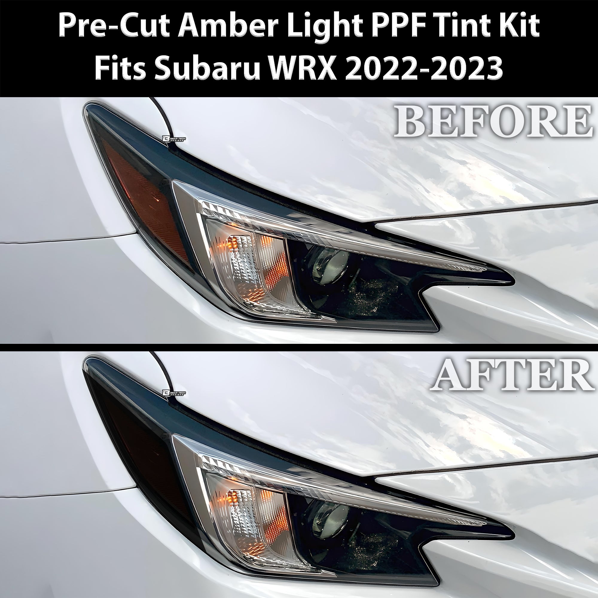 Full Headlight Taillight Precut Smoked PPF Tint Kit Overlay Film Fits Subaru WRX 2022 - 2025 - Bogar Tech Designs