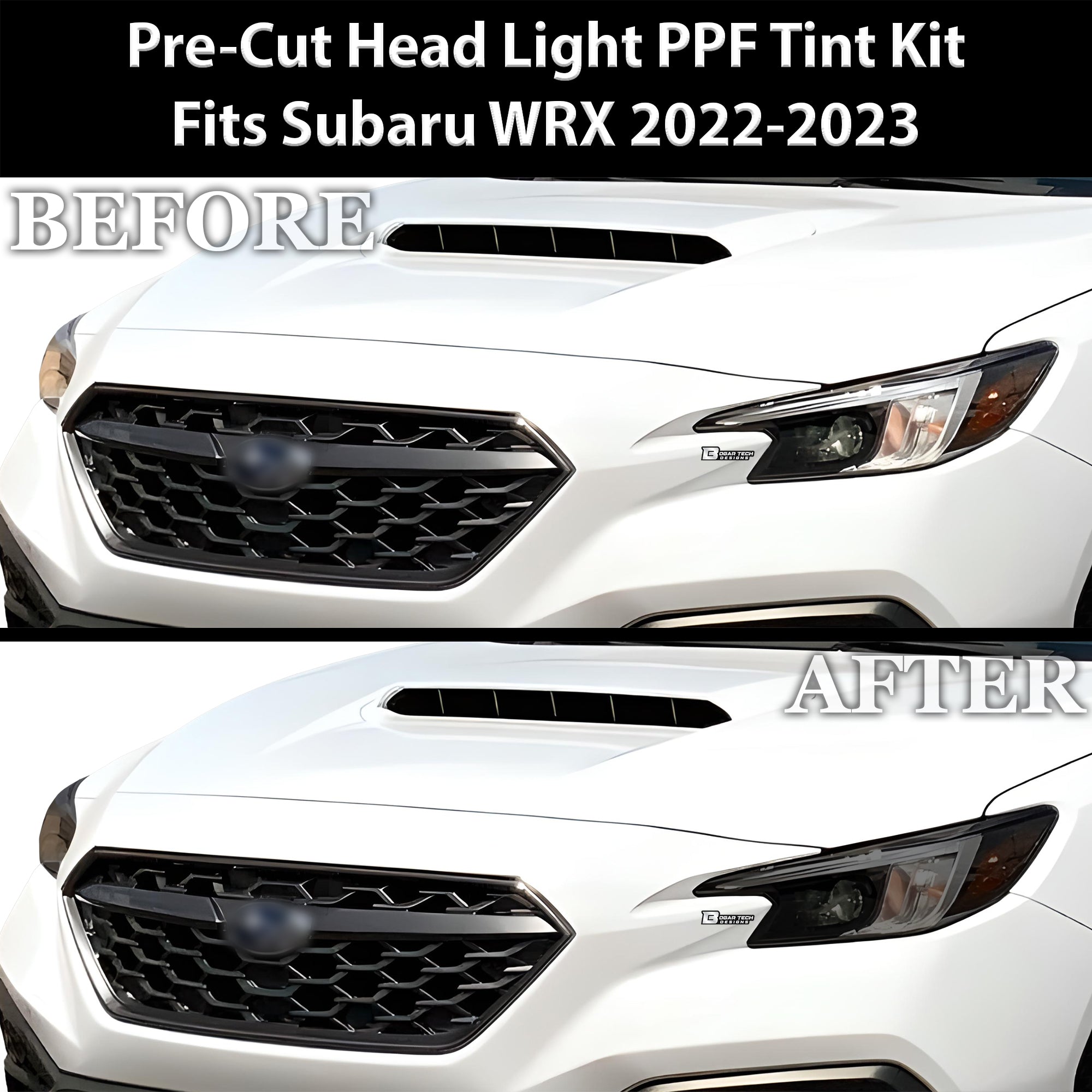Full Headlight Taillight Precut Smoked PPF Tint Kit Overlay Film Fits Subaru WRX 2022 - 2025 - Bogar Tech Designs