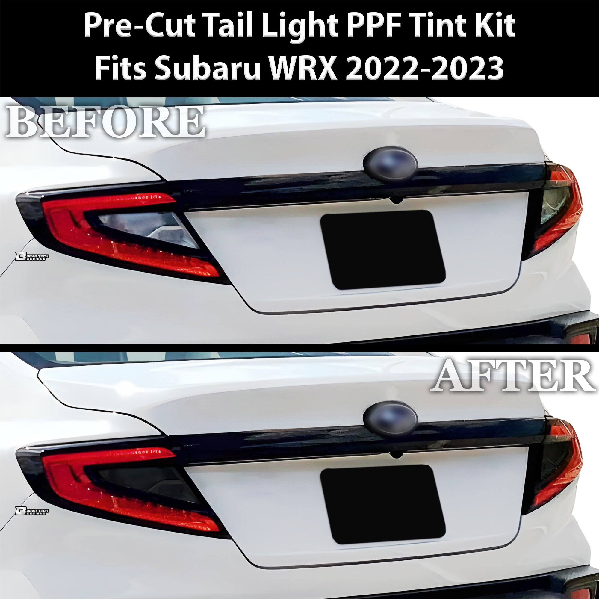 Full Headlight Taillight Precut Smoked PPF Tint Kit Overlay Film Fits Subaru WRX 2022 - 2025 - Bogar Tech Designs